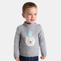 Pull, Sweat Et Cardigan-Jacadi Pull bébé garçon en cachemire - gris chine clair GRIS CHINE CLAIR JACADI