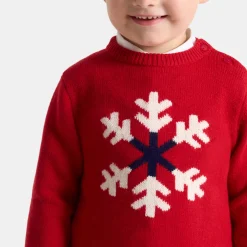 Pull, Sweat Et Cardigan-Jacadi Pull bébé garçon intarsia flocon - ROUGE BRIQUE