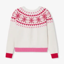 Pull, Sweat Et Cardigan-Jacadi Pull enfant fille en jacquard - lore BLANC DOUX/MULTICO