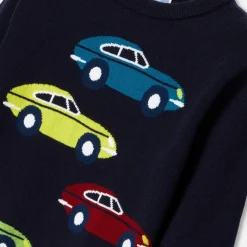 Pull, Sweat Et Cardigan-Jacadi Pull enfant garçon intarsia voiture - marine MARINE JACADI