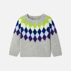 Pull, Sweat Et Cardigan-Jacadi Pull jacquard bébé garçon - lore GRIS/MULTICO
