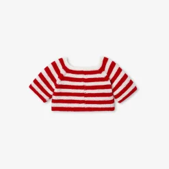 Doudou, Peluche|Eveil, Doudou Et Peluche-Jacadi Pull Love Maille pour notre ourson Martin Collection Solidaire - BLANC/ROUGE