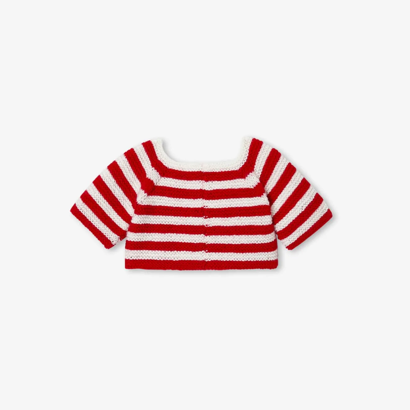 Doudou, Peluche|Eveil, Doudou Et Peluche-Jacadi Pull Love Maille pour notre ourson Martin Collection Solidaire - BLANC/ROUGE