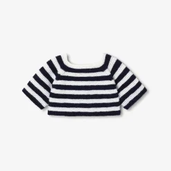 Doudou, Peluche|Eveil, Doudou Et Peluche-Jacadi Pull Love Maille pour notre ourson Martin Collection Solidaire - ECRU/MARINE
