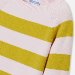Pull, Sweat Et Cardigan-Jacadi Pull rayé enfant fille - ROSE/VERT