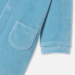 Pyjama|Pyjama-Jacadi Pyjama bébé garçon en velours - BLEU DEAU