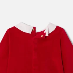 Pyjama|Pyjama-Jacadi Pyjama de Noël bébé garçon en velours - ROUGE PAVOT