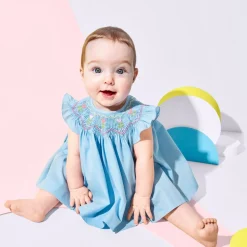 Robe-Jacadi Robe bébé fille en fil à fil - CHAMBRAY