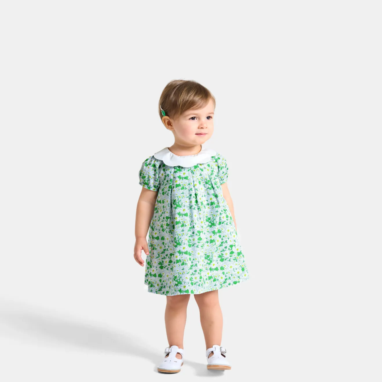 Robe-Jacadi Robe bébé fille en Tissu Liberty - lore BLANC/MULTICO