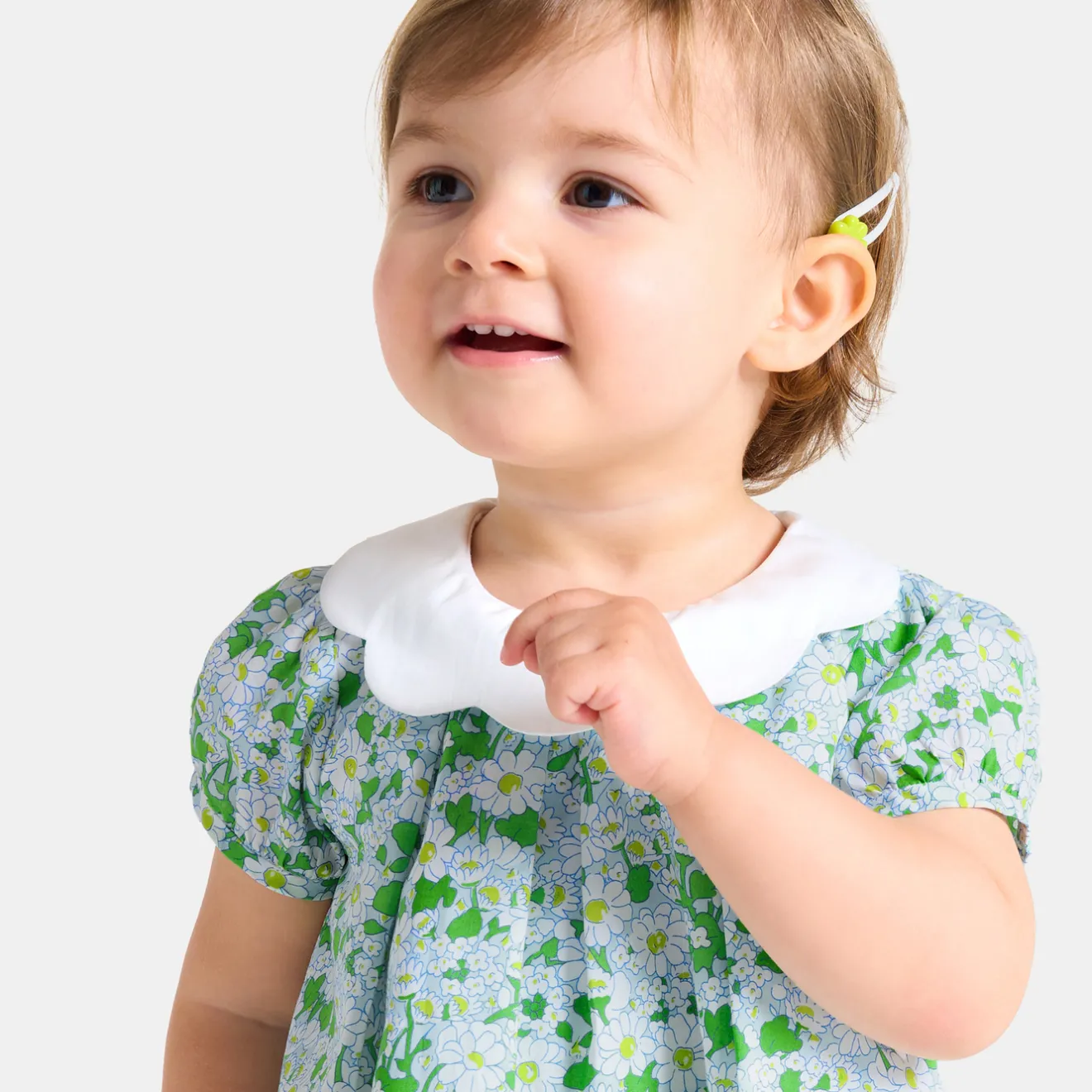 Robe-Jacadi Robe bébé fille en Tissu Liberty - lore BLANC/MULTICO