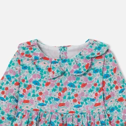 Robe-Jacadi Robe bébé fille en Tissu Liberty BLANC/MULTICO