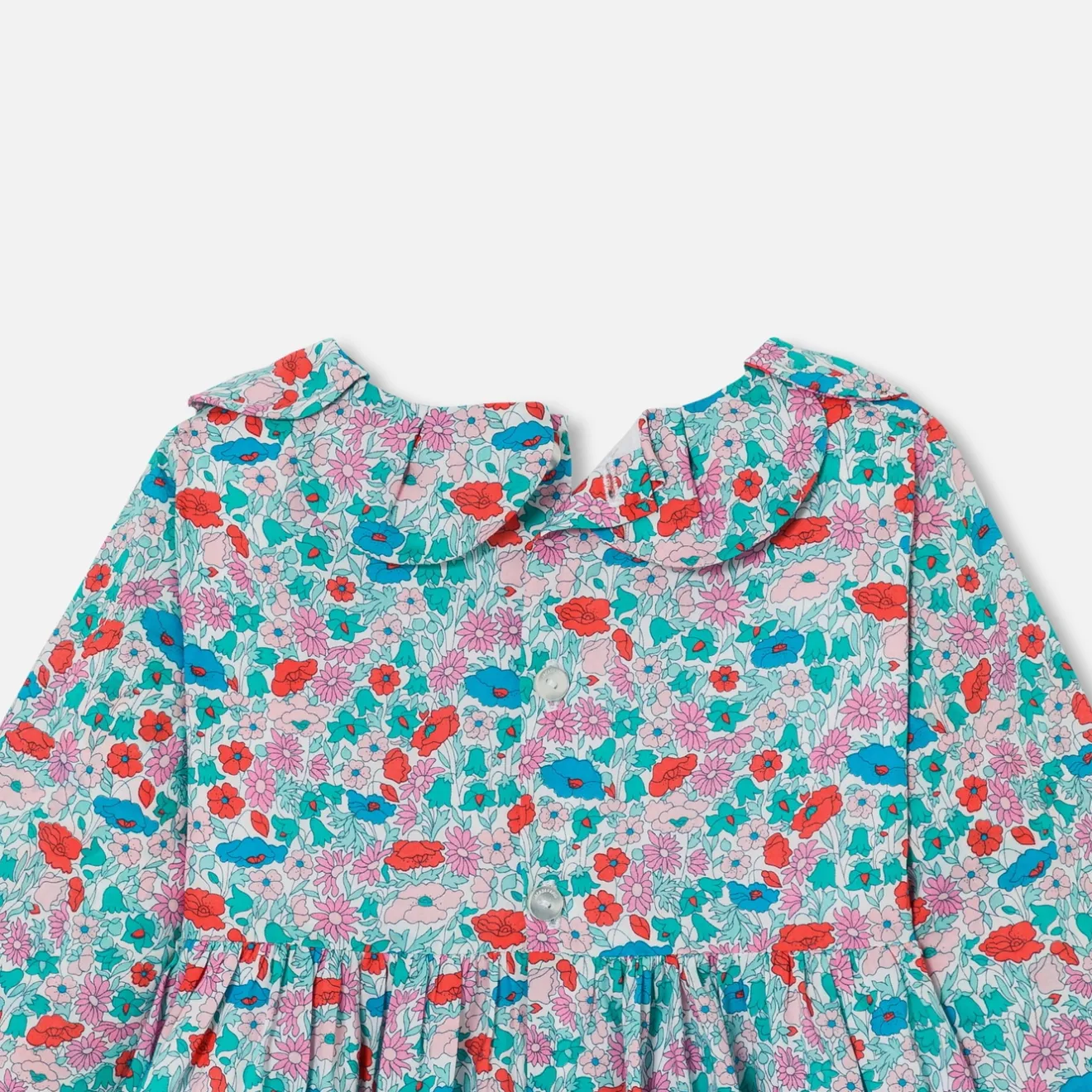 Robe-Jacadi Robe bébé fille en Tissu Liberty BLANC/MULTICO