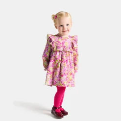 Robe-Jacadi Robe bébé fille en velours Tissu Liberty - lore BLANC/MULTICO