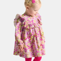 Robe-Jacadi Robe bébé fille en velours Tissu Liberty - lore BLANC/MULTICO