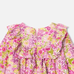 Robe-Jacadi Robe bébé fille en velours Tissu Liberty - lore BLANC/MULTICO