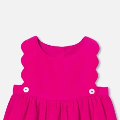 Robe-Jacadi Robe chasuble bébé fille en velours - FRAMBOISE
