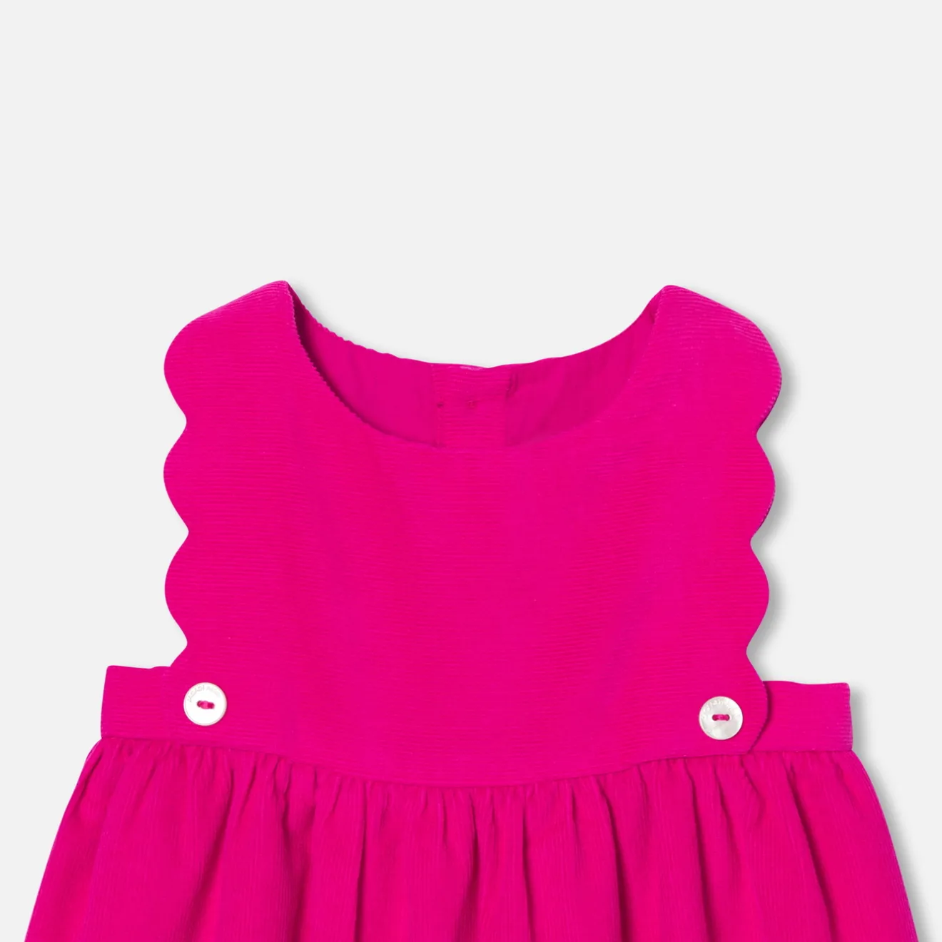 Robe-Jacadi Robe chasuble bébé fille en velours - FRAMBOISE