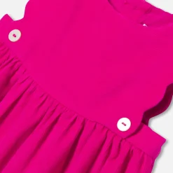 Robe-Jacadi Robe chasuble bébé fille en velours - FRAMBOISE