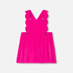 Robe-Jacadi Robe chasuble bébé fille en velours - FRAMBOISE