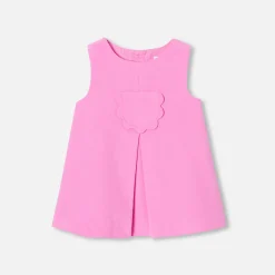 Robe-Jacadi Robe chasuble bébé fille en velours - ROSE MOYEN