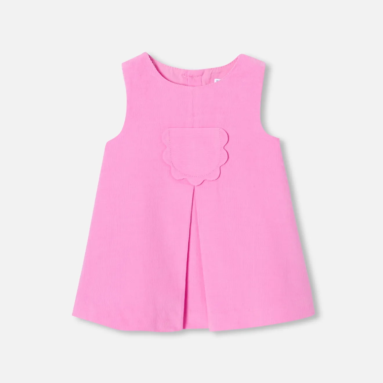 Robe-Jacadi Robe chasuble bébé fille en velours - ROSE MOYEN