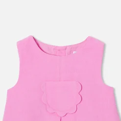 Robe-Jacadi Robe chasuble bébé fille en velours - ROSE MOYEN