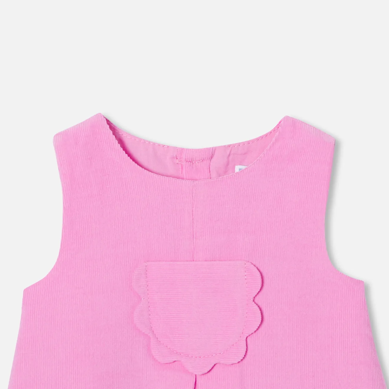 Robe-Jacadi Robe chasuble bébé fille en velours - ROSE MOYEN