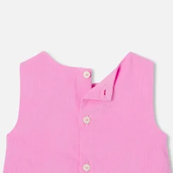 Robe-Jacadi Robe chasuble bébé fille en velours - ROSE MOYEN