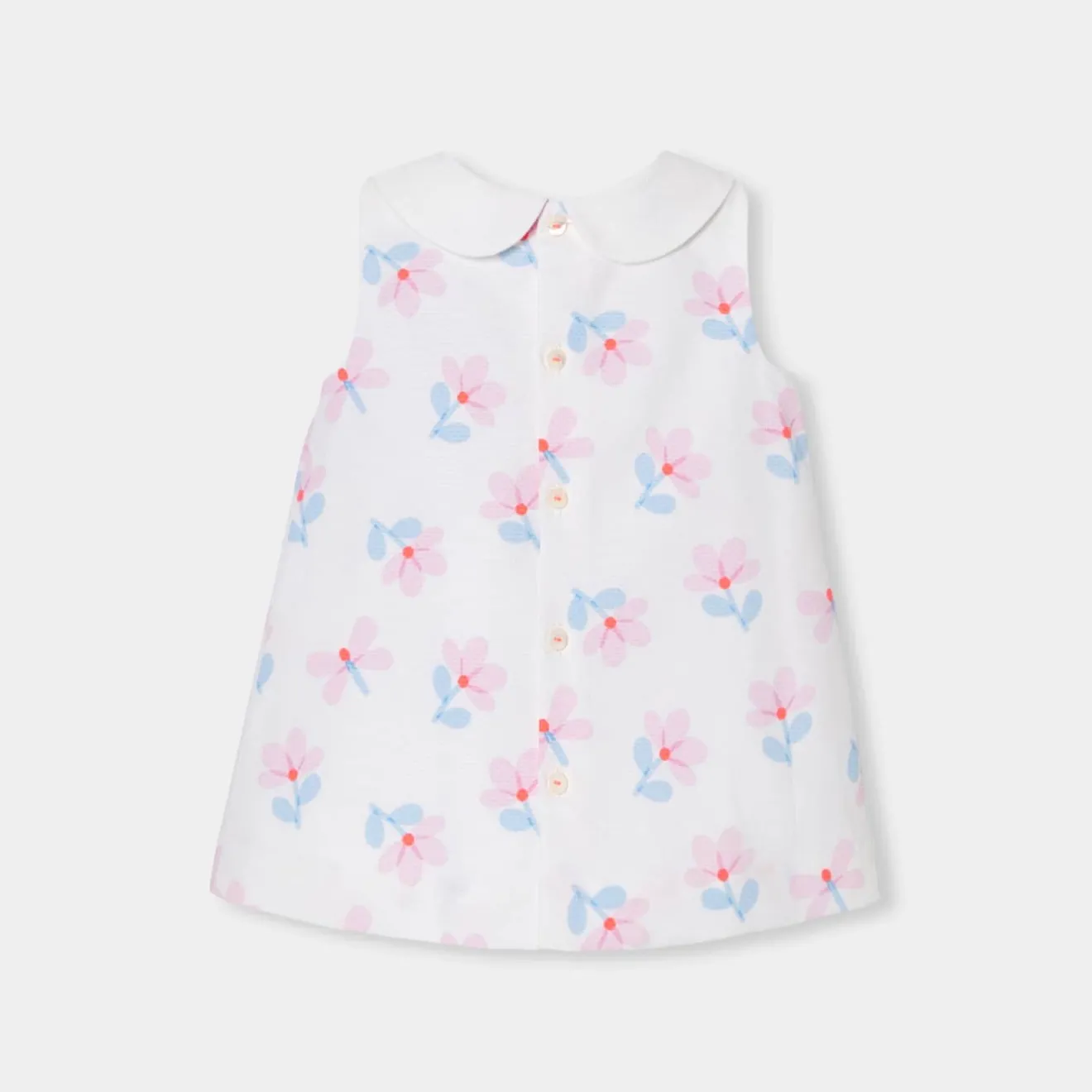 Robe-Jacadi Robe chasuble bébé fille en piqué de coton - lore BLANC/MULTICO