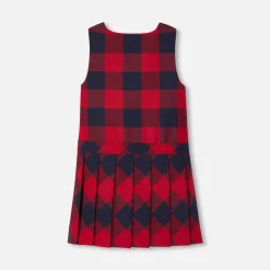 Robe Et Jupe-Jacadi Robe chasuble enfant fille en flanelle - MARINE/ROUGE