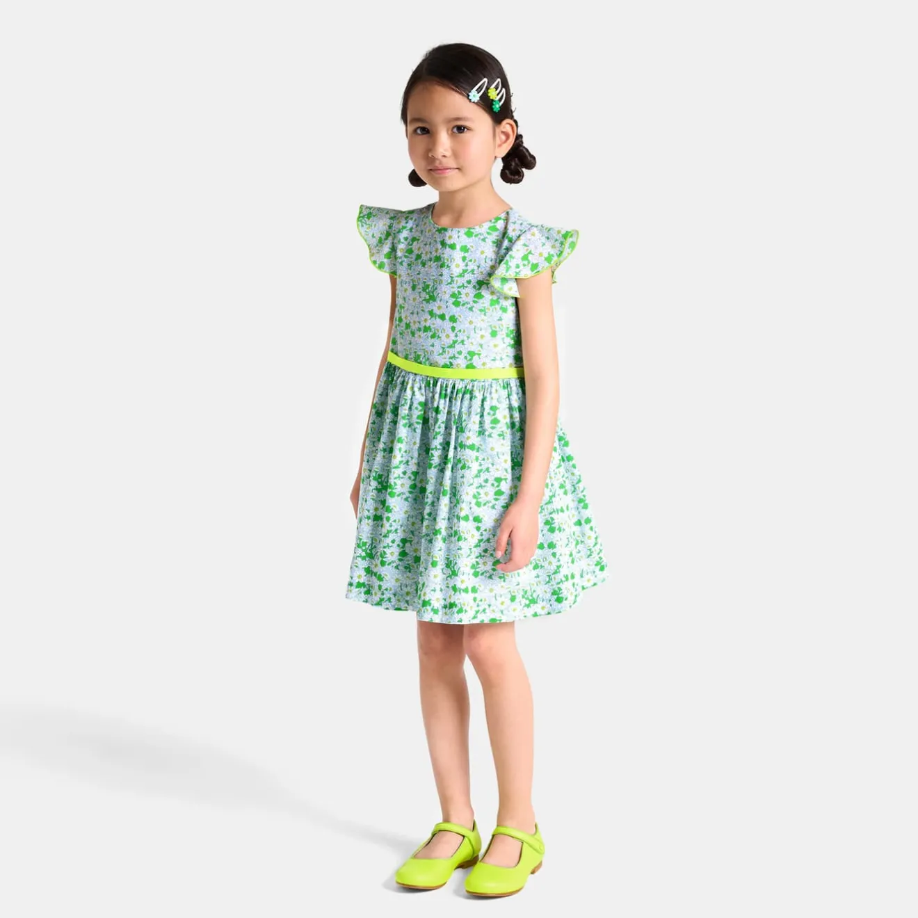 Robe Et Jupe-Jacadi Robe enfant fille en tissu Liberty BLANC/MULTICO