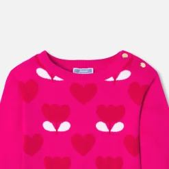 Robe Et Jupe-Jacadi Robe enfant fille en tricot - ROSE/ROUGE