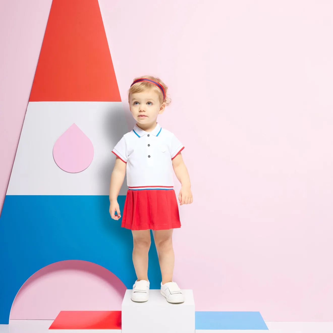 Robe-Jacadi Robe polo bébé fille - BLANC/ROUGE