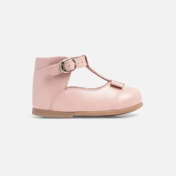 Babies, Charles Ix, Salomés Et Ballerines|Chaussures-Jacadi Salomés bébé fille en cuir lisse - ROSE