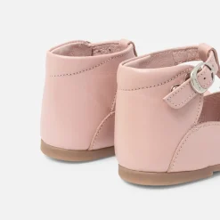 Babies, Charles Ix, Salomés Et Ballerines|Chaussures-Jacadi Salomés bébé fille en cuir lisse - ROSE