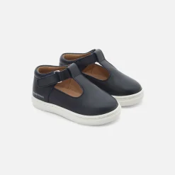 Nu-Pieds|Chaussures Basses-Jacadi Salomés bébé garçon en cuir lisse - marine MARINE JACADI