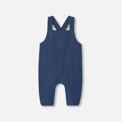 Combinaison, Barboteuse Et Ensemble-Jacadi Salopette bébé fille en jean souple - DENIM FONCE