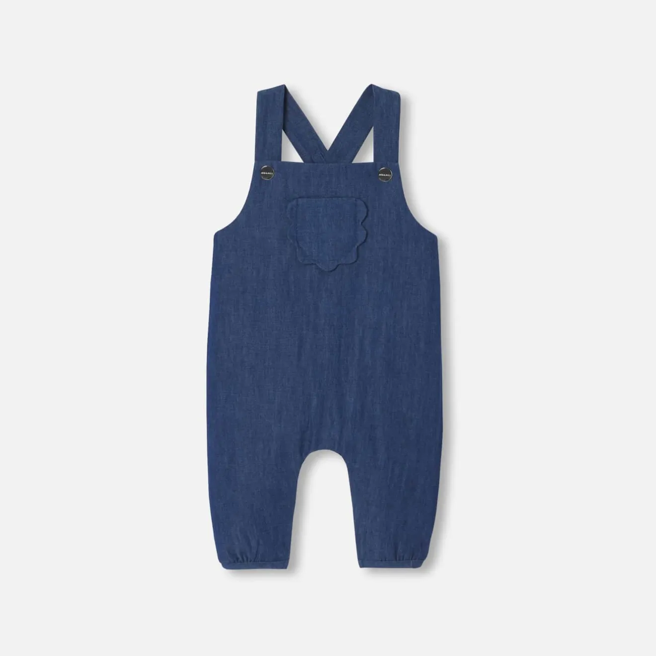 Combinaison, Barboteuse Et Ensemble-Jacadi Salopette bébé fille en jean souple - DENIM FONCE