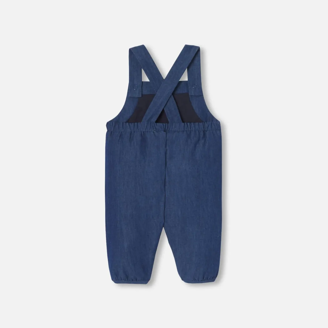 Combinaison, Barboteuse Et Ensemble-Jacadi Salopette bébé fille en jean souple - DENIM FONCE