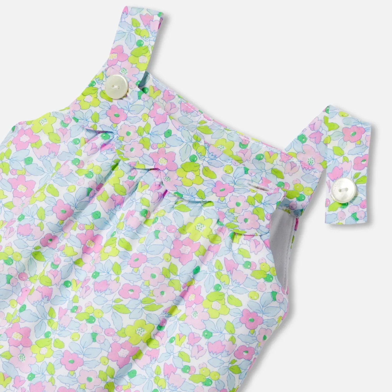 Combinaison, Barboteuse Et Ensemble-Jacadi Salopette bébé fille en tissu Liberty - lore BLANC/MULTICO