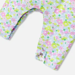 Combinaison, Barboteuse Et Ensemble-Jacadi Salopette bébé fille en tissu Liberty - lore BLANC/MULTICO