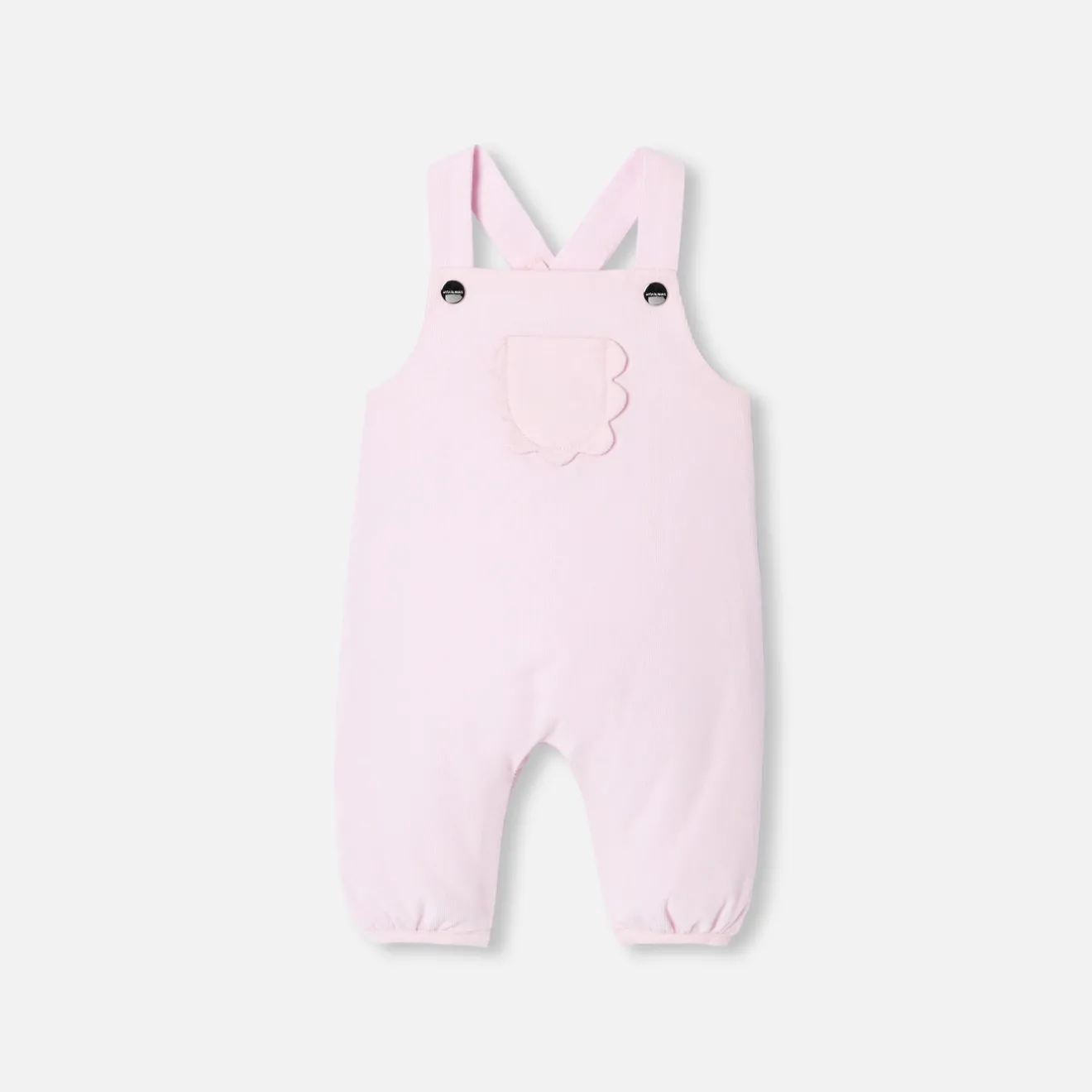 Combinaison, Barboteuse Et Ensemble-Jacadi Salopette bébé fille en velours - ROSE POUDRE CLAIR