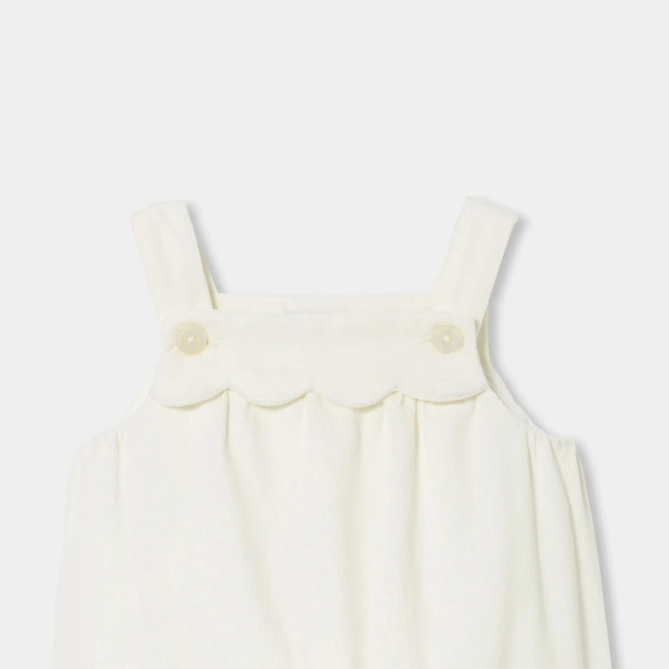 Combinaison, Barboteuse Et Ensemble-Jacadi Salopette bébé fille en velours - blanc doux BLANC DOUX JACADI