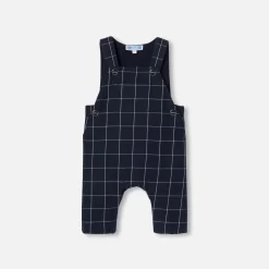 Combinaison, Barboteuse Et Ensemble-Jacadi Salopette bébé garçon à carreaux - MARINE/BLANC