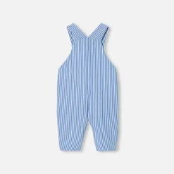 Combinaison, Barboteuse Et Ensemble-Jacadi Salopette bébé garçon en popeline - BLANC/BLEU