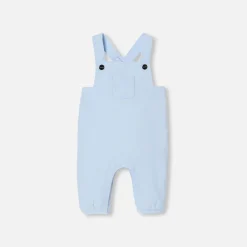Combinaison, Barboteuse Et Ensemble-Jacadi Salopette bébé garçon en velours - BLEU PALE