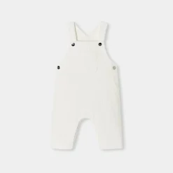 Combinaison, Barboteuse Et Ensemble-Jacadi Salopette bébé garçon en velours - blanc doux BLANC DOUX JACADI