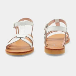 Chaussures|Sandales Et Nu-Pieds-Jacadi Sandales enfant fille en cuir - blanc BLANC JACADI