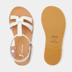 Chaussures|Sandales Et Nu-Pieds-Jacadi Sandales enfant fille en cuir - blanc BLANC JACADI