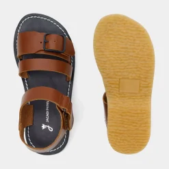 Nu-Pieds|Chaussures-Jacadi Sandales enfant garçon en cuir lisse - NATUREL